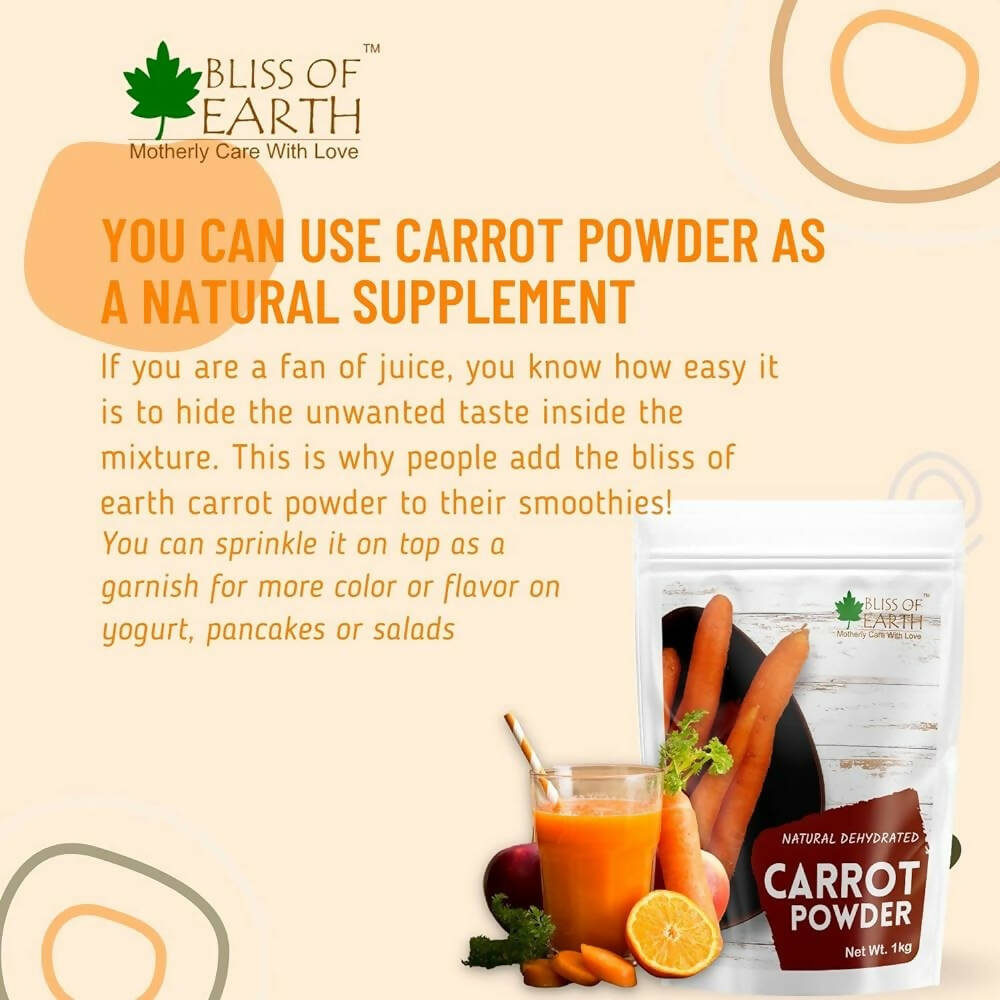 Bliss of Earth Natural Dehydrated Carrot Powder Bliss of Earth