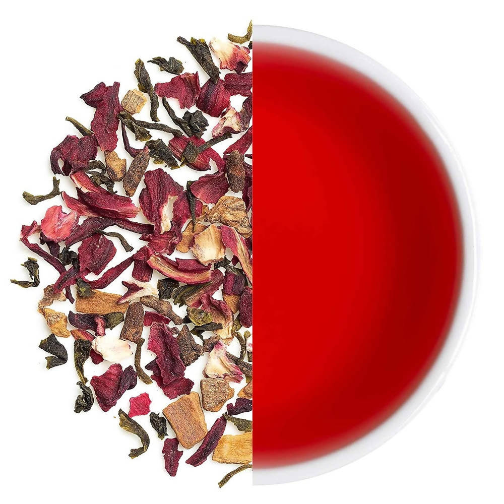 Teabox Organic Hibiscus Cinnamon Clove Green Tea Loose Leaves Teabox