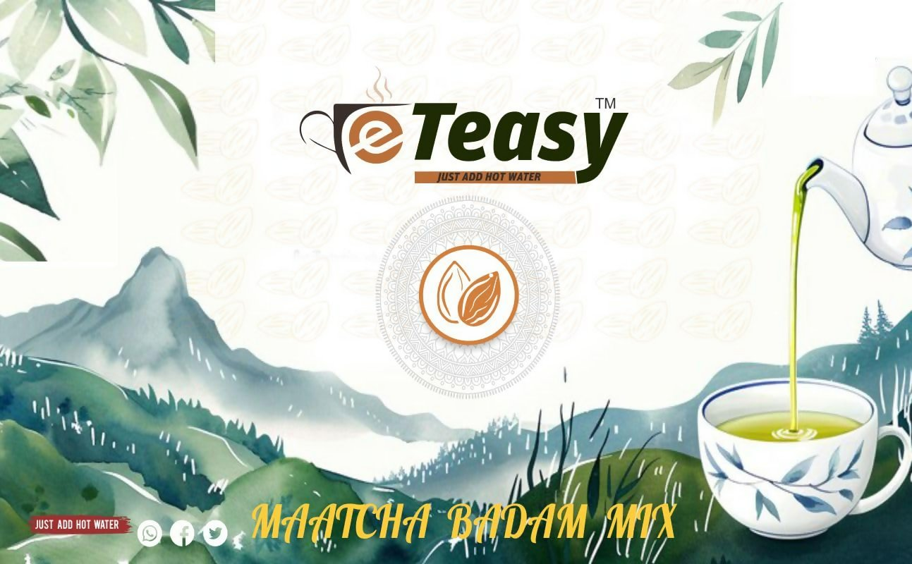 Eteasy Matcha Badam Honey Mix Milk Drink Kashmiri Kesar Saffron Mix Powder Eteasy