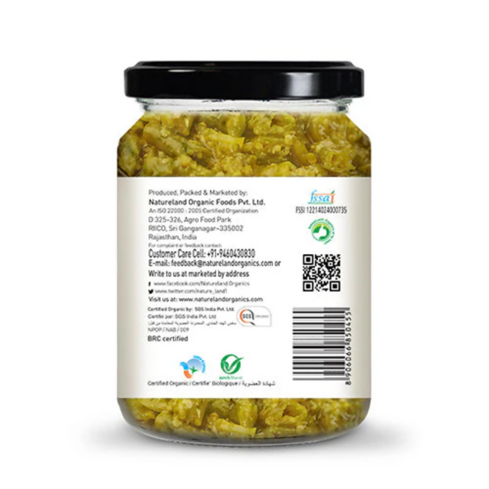 Nature Land Organics Green Chilli Pickle Nature Land Organics