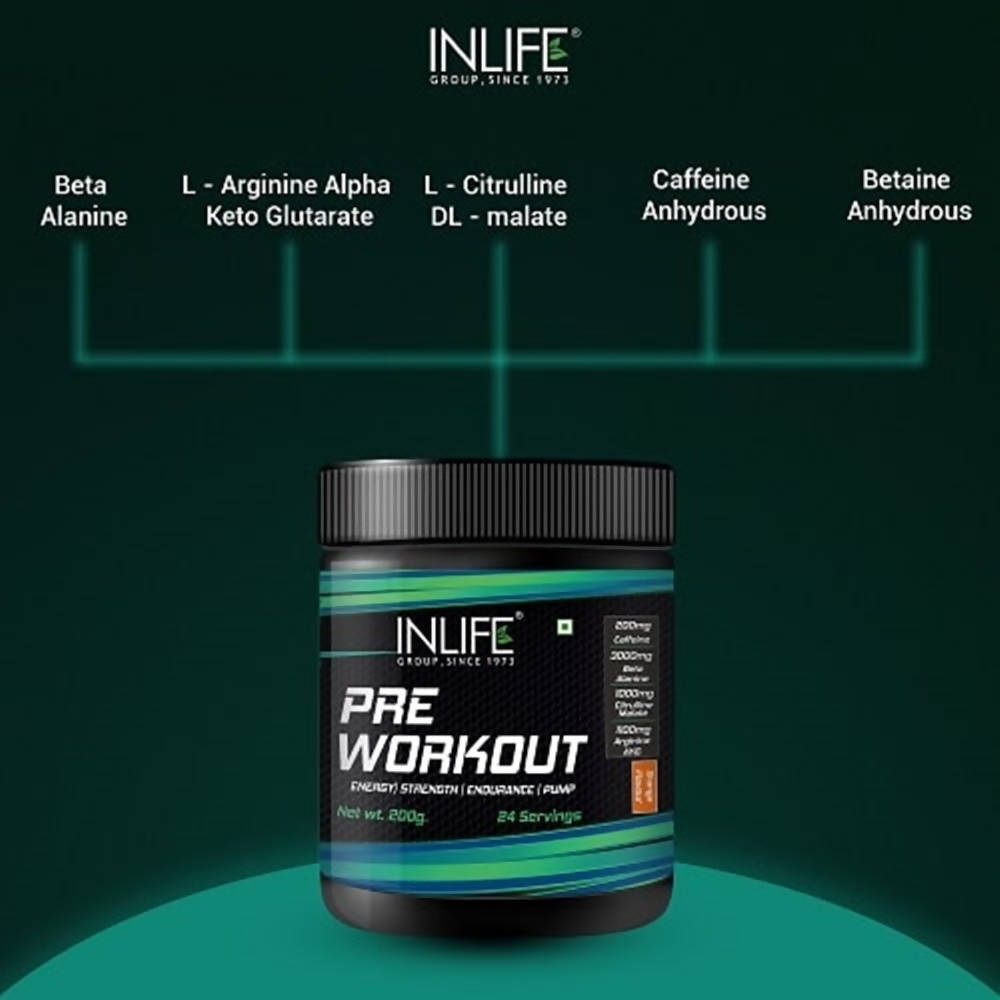 Inlife Pre-Workout Powder Orange Flavour Inlife