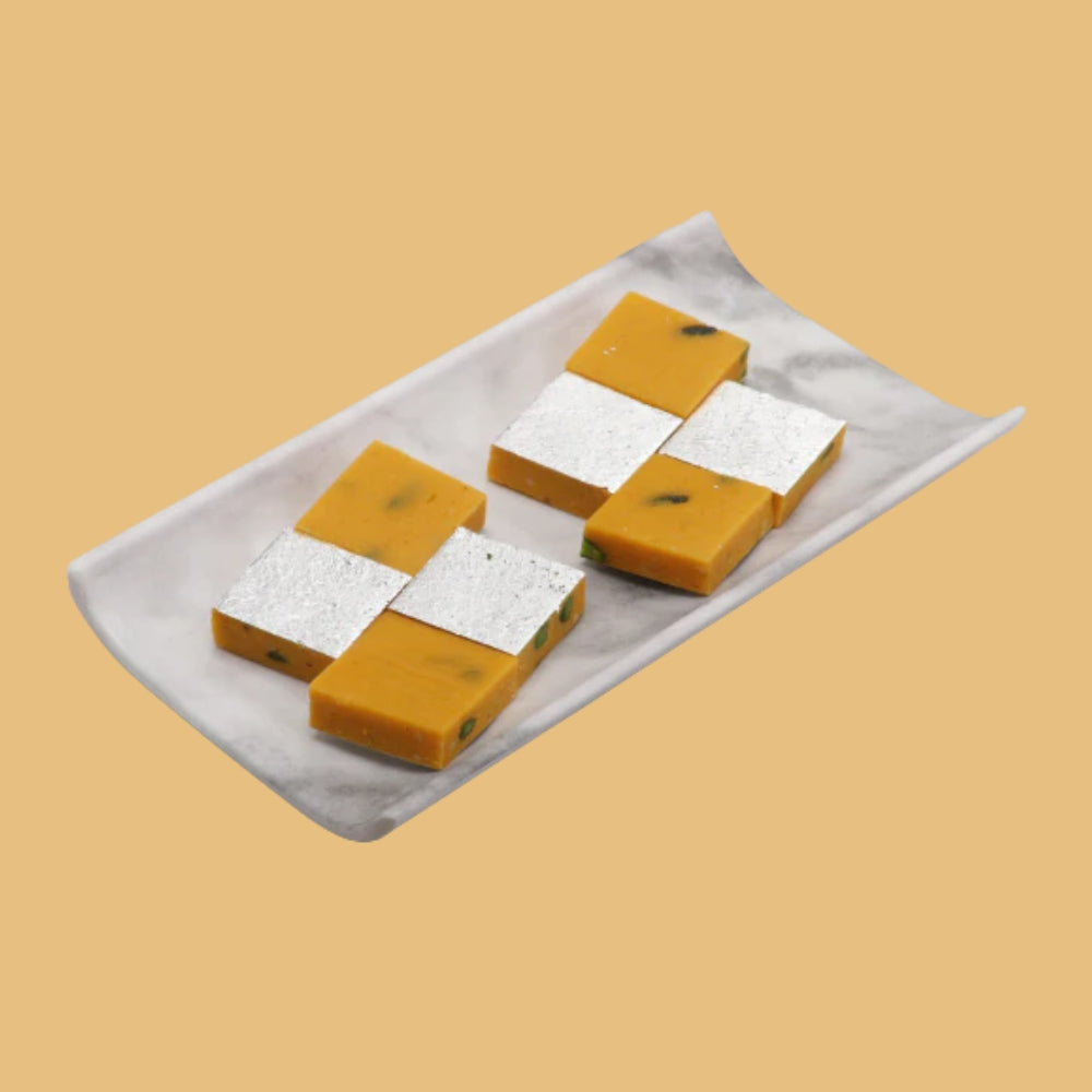 Agra Sweets Banjara Kaju Kesariya Burfi - Dista