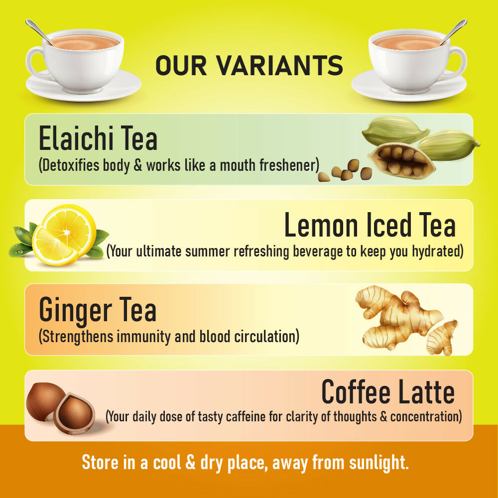 Naivedyam Lemon Iced Instant Tea Premix Powder Sachets Naivedyam