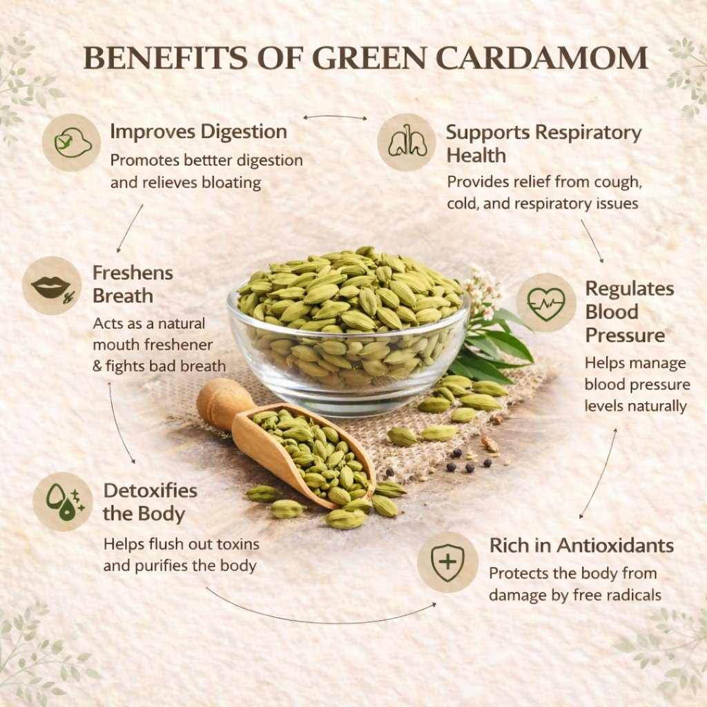 Village-Organica Green Cardamom (Elaichi) Whole – Handpicked Village-Organica