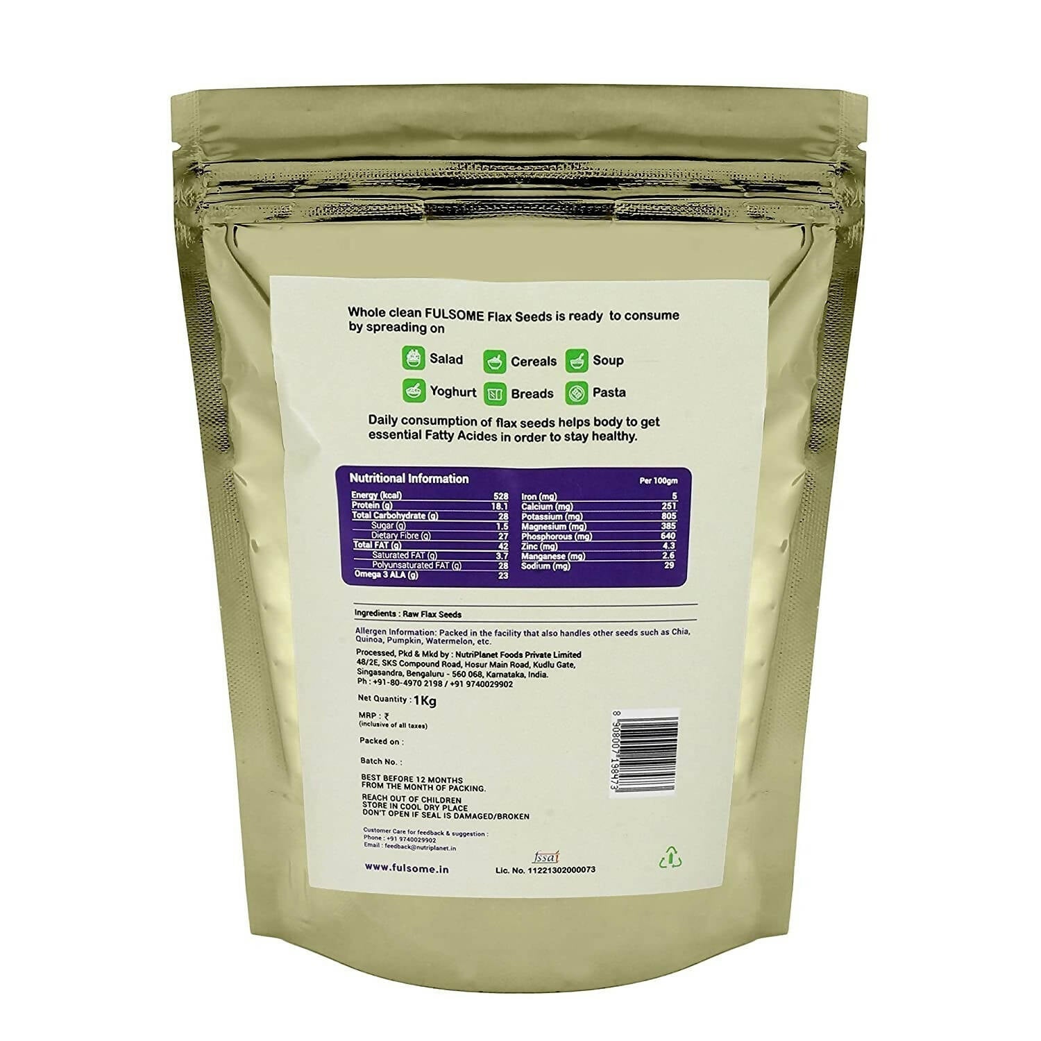 Fulsome Raw Flax Seeds Fulsome