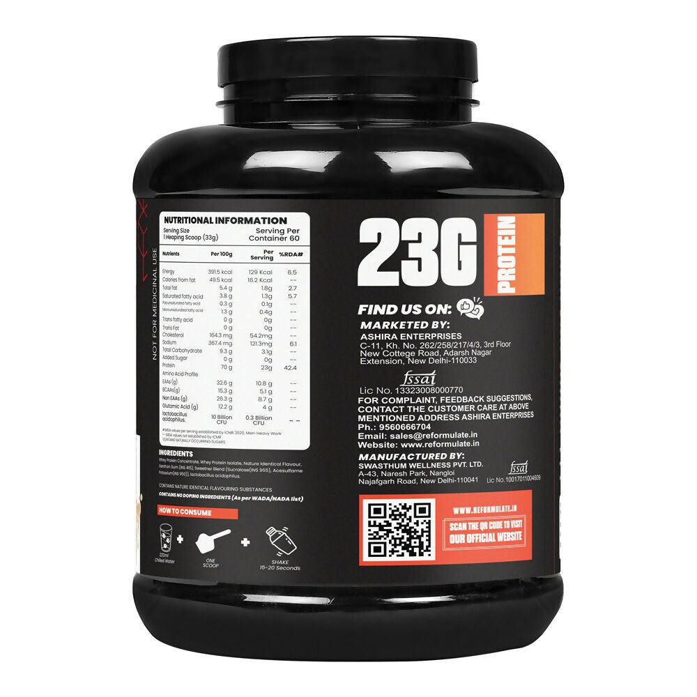 Reformulate Ultima I Whey Protein with Isolate I 23 G Protein I 5.1G BCAA I 10.8 EAA I Pre & Probiotics - Malai Reformulate
