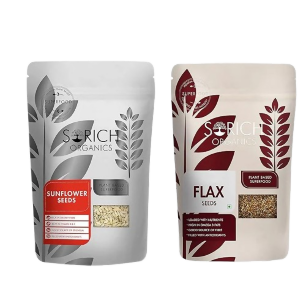 Sorich Organics Raw Flax Seeds & Sunflower Seeds Superfood Combo - Safuron