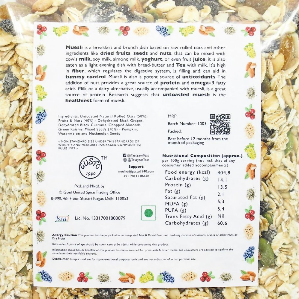 Tassyam Organics Super Fruit Muesli Tassyam Organics