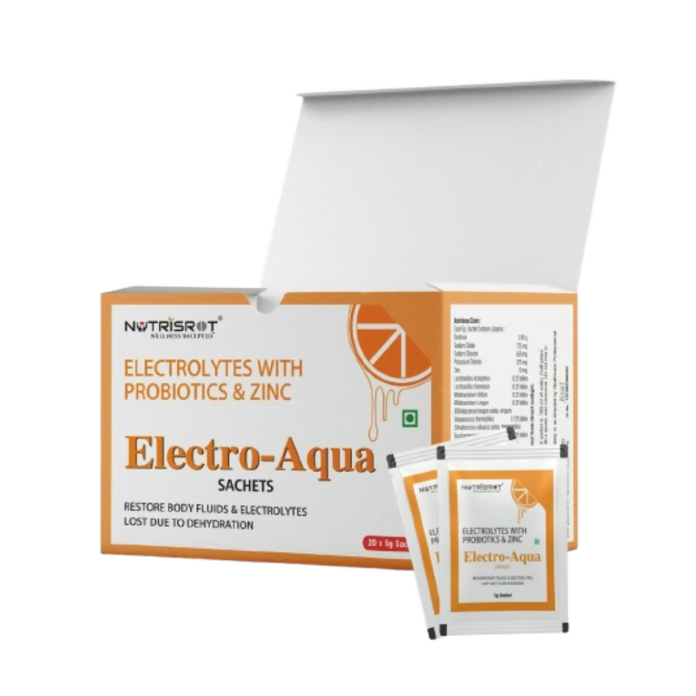 Nutrisrot Electro-Aqua Instant Hydration & Energy Drink Sachets Orange Flavour Nutrisrot