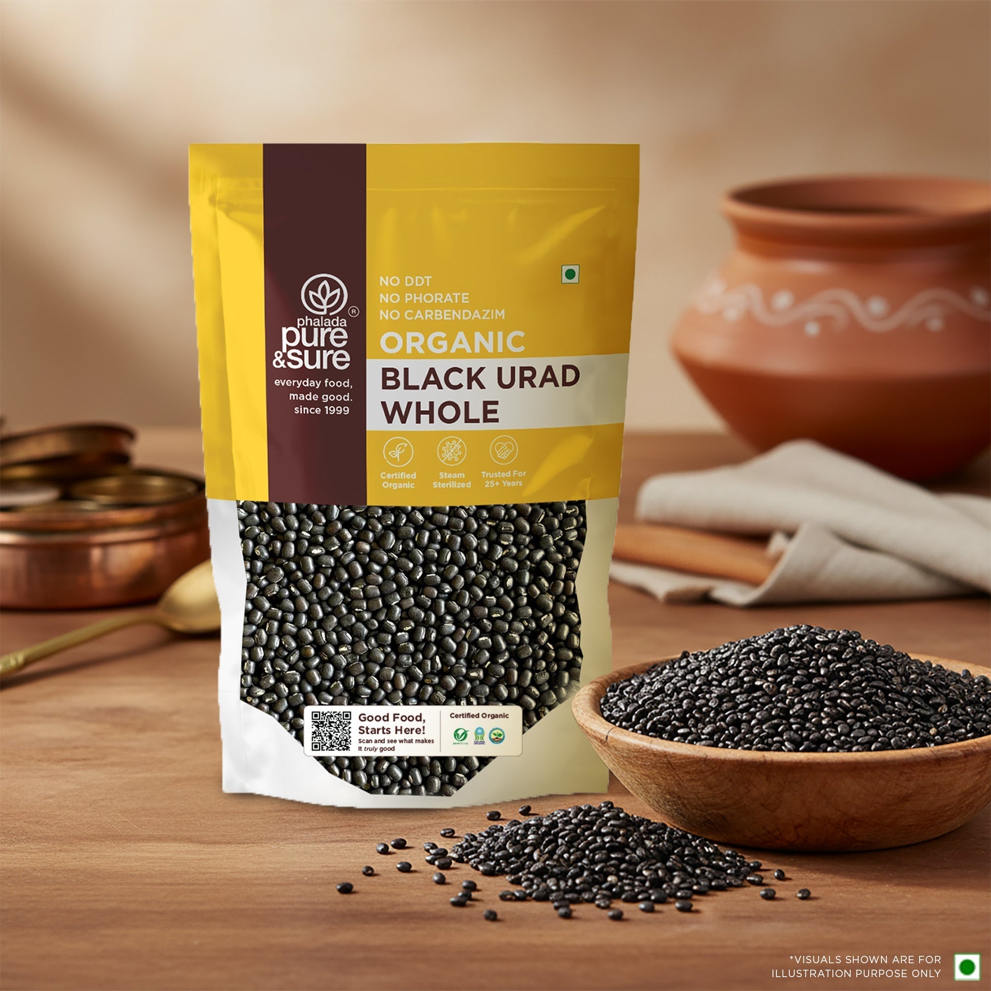 Pure & Sure Organic Black Urad Whole Pure & Sure