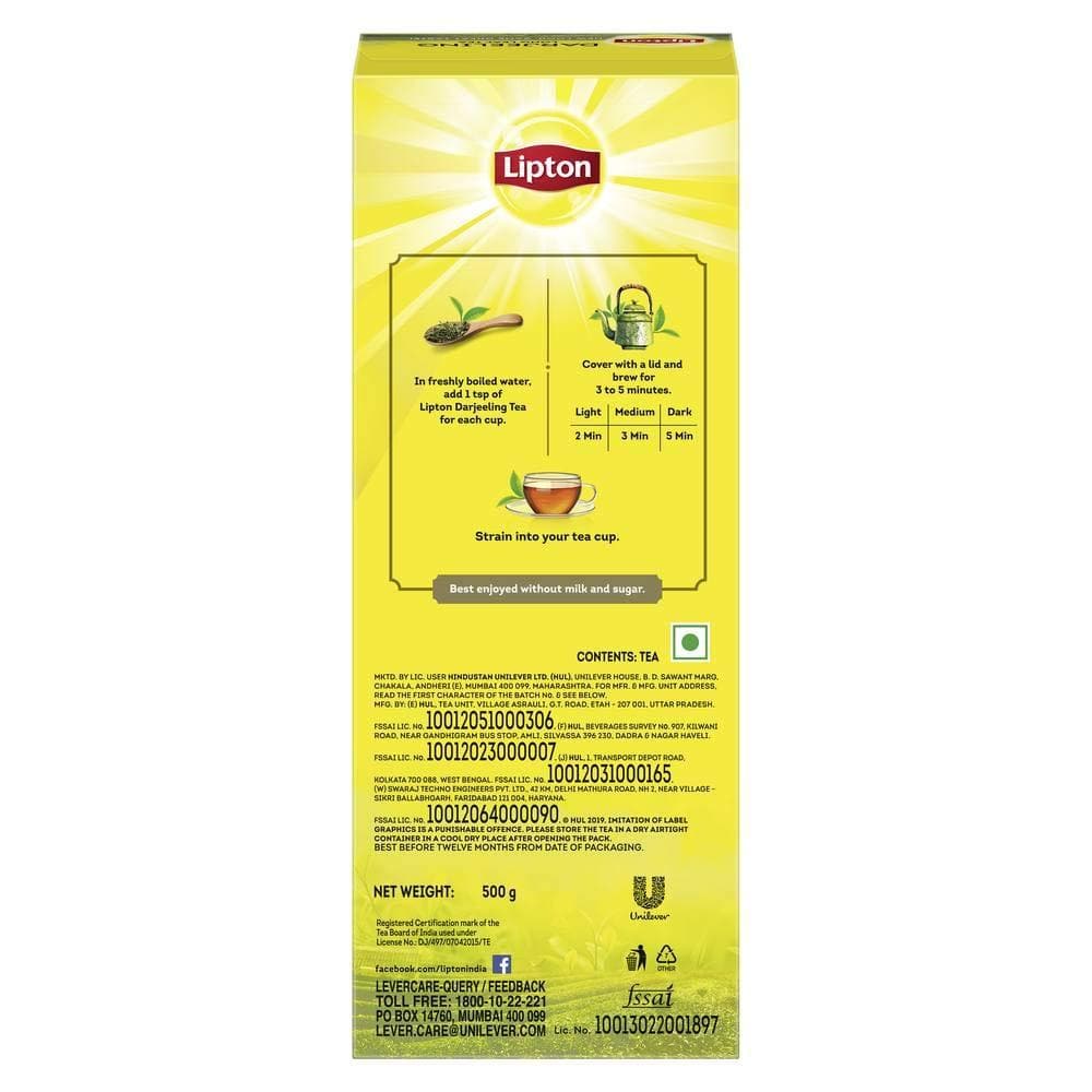 Lipton Darjeeling Tea - Pure and Authentic Darjeeling Long Leaf Loose Black Tea Lipton