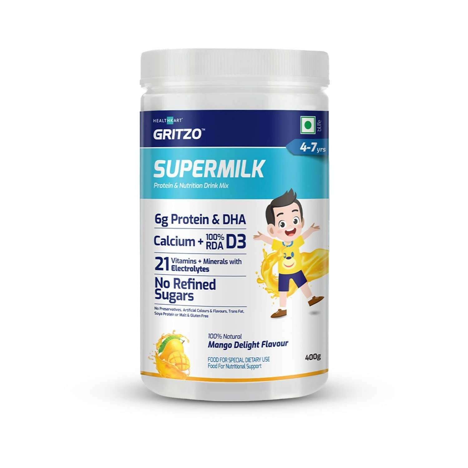 Gritzo SuperMilk Overall Growth (2-6y) for Boy/Girl Gritzo