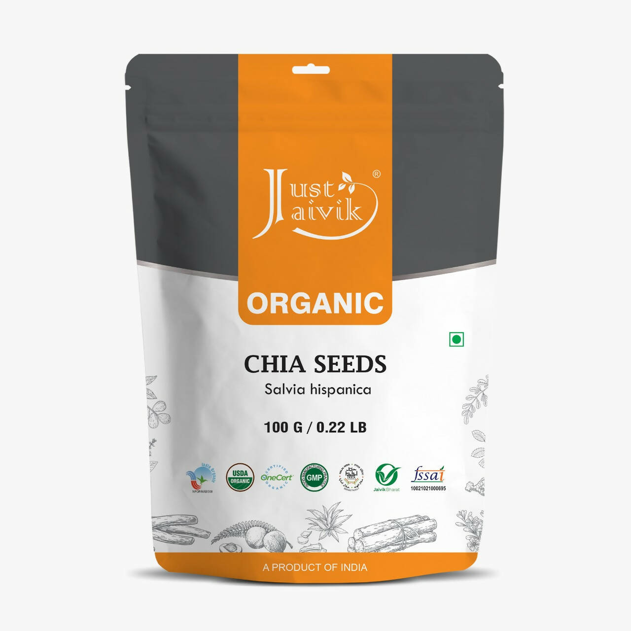 Just Jaivik Organic Chia Seeds - Safuron