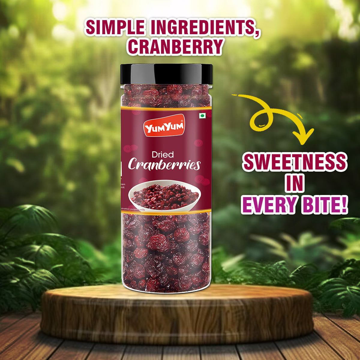 Yum Yum Dried Cranberry Jar Yum Yum