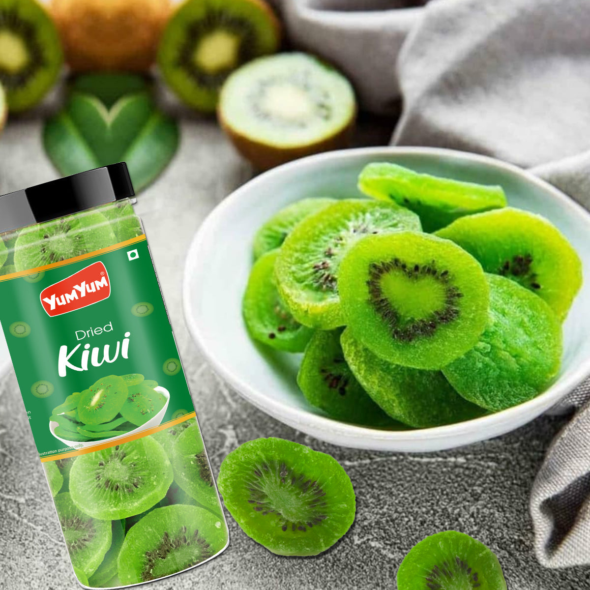 Yum Yum Dried Kiwi Jar Yum Yum