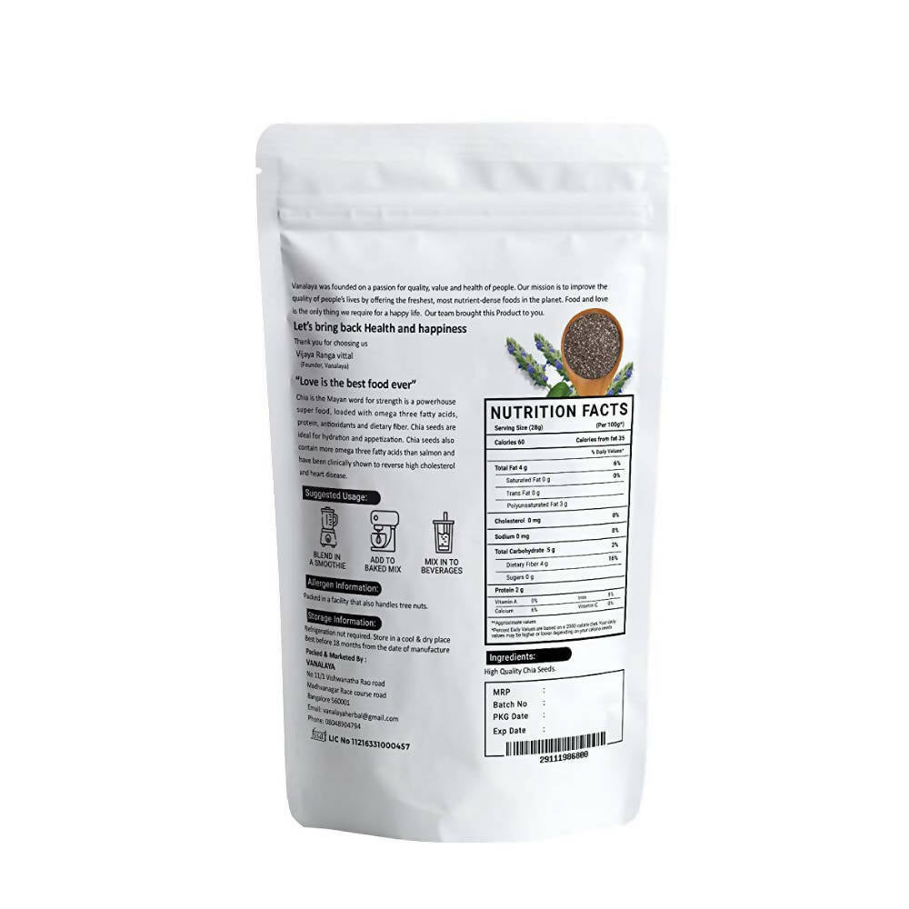Vanalaya Organic Chia Seeds Vanalaya