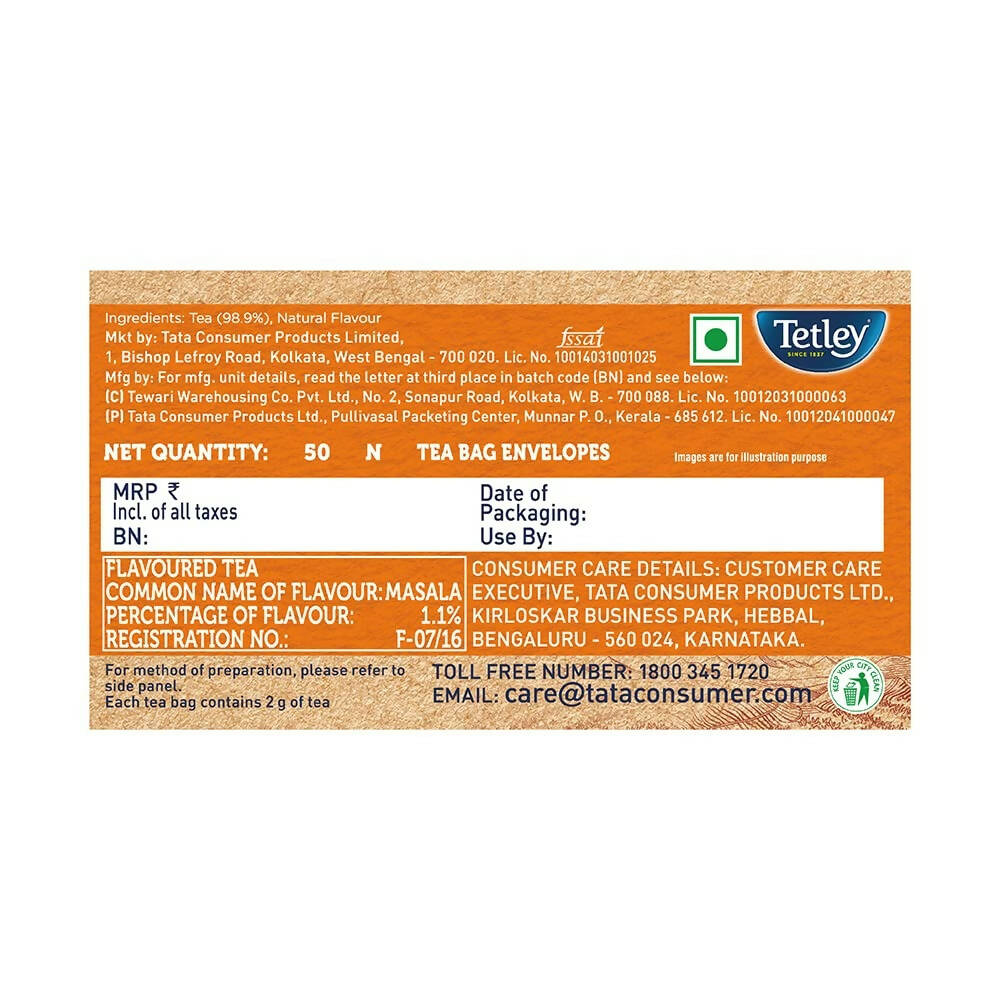 Tetley Masala Chai With Natural Flavour Black Tea Bags Tetley