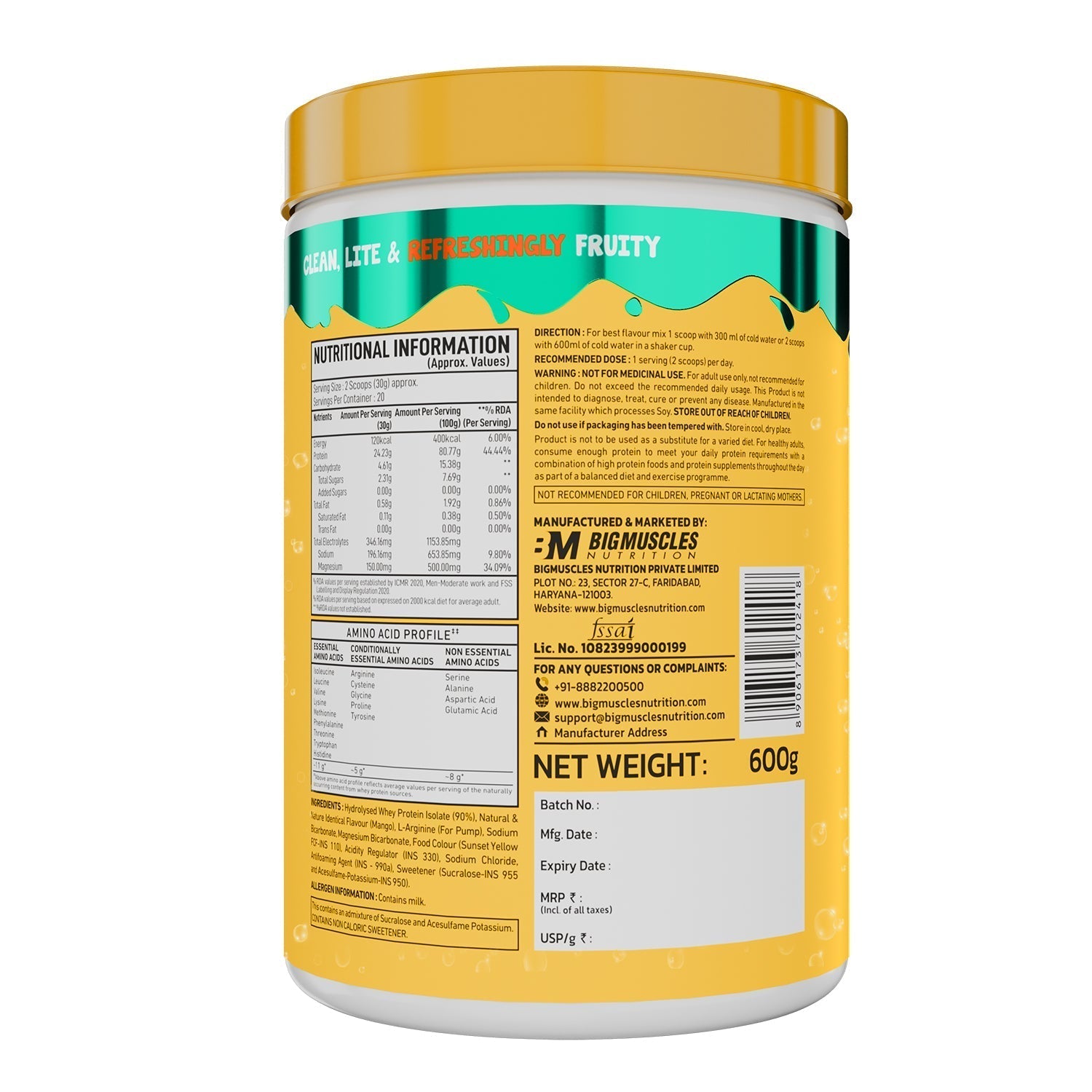 Big Muscles Nutrition Fizzy Whey & Shaker Combo Big Muscles Nutrition