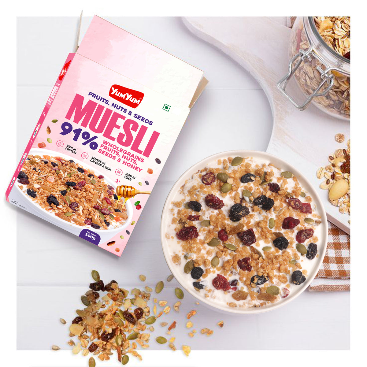 Yum Yum Fruits, Nuts & Seeds Honey Muesli Box Yum Yum