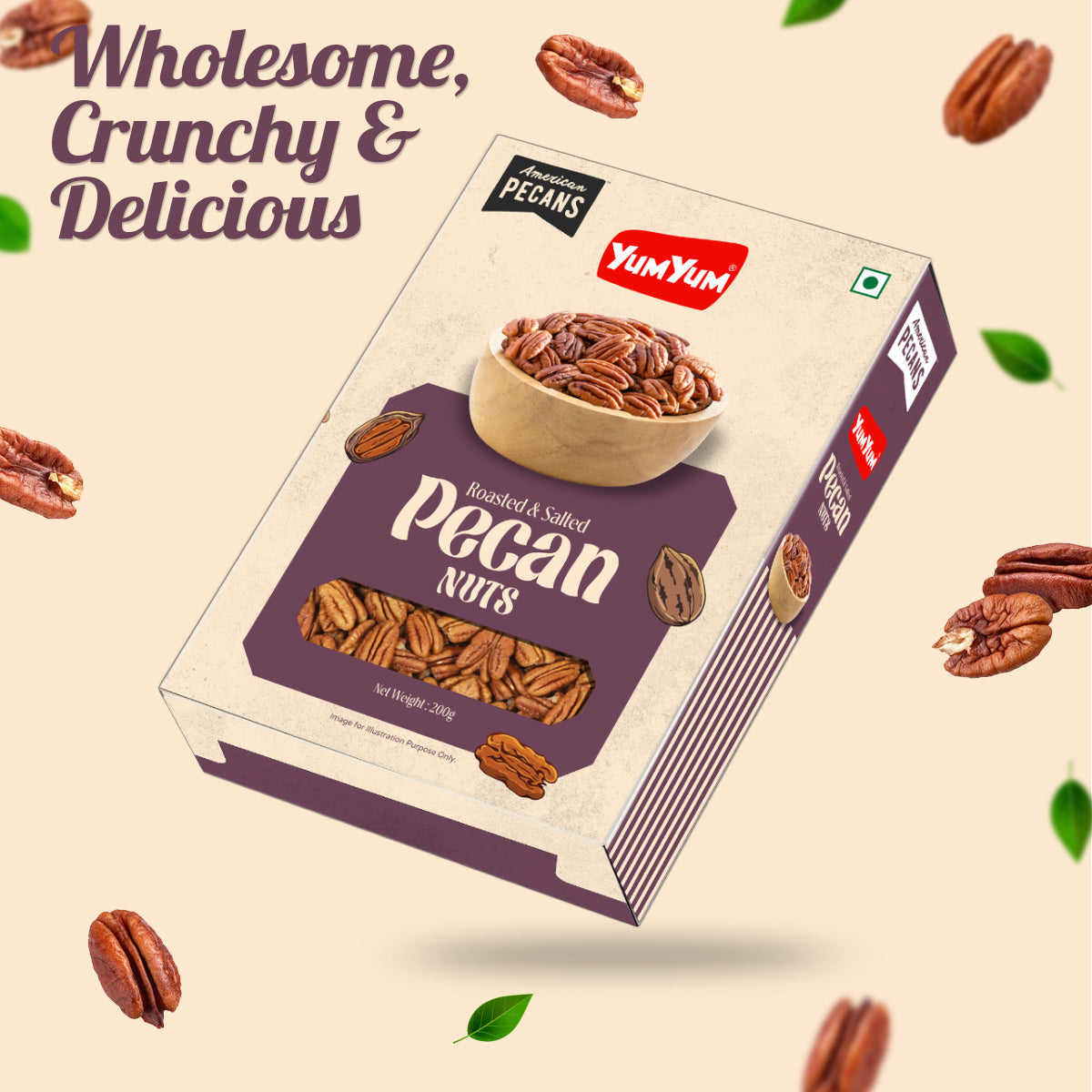 Yum Yum Roasted Pecan Nuts Box Yum Yum