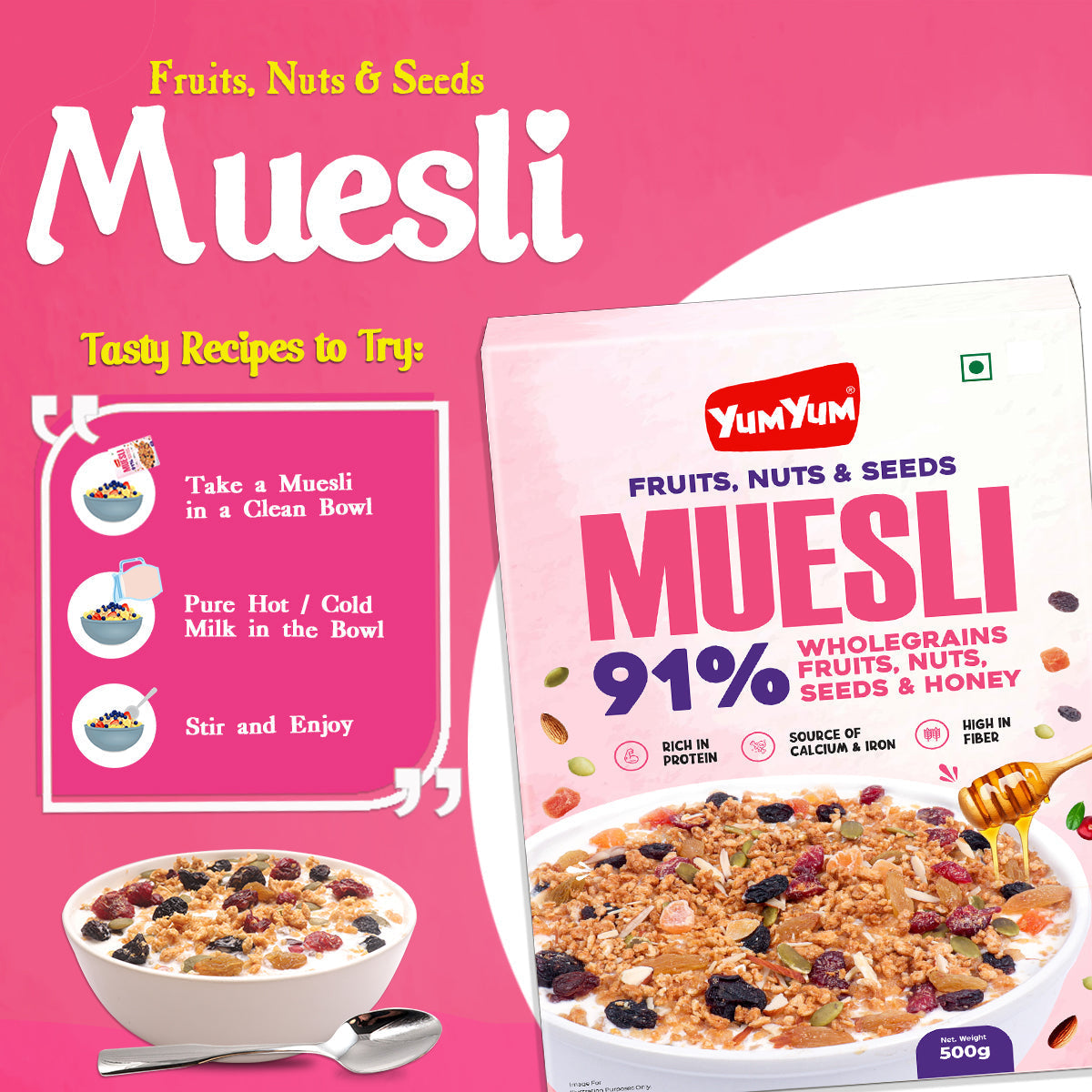 Yum Yum Fruits, Nuts & Seeds Honey Muesli Box Yum Yum