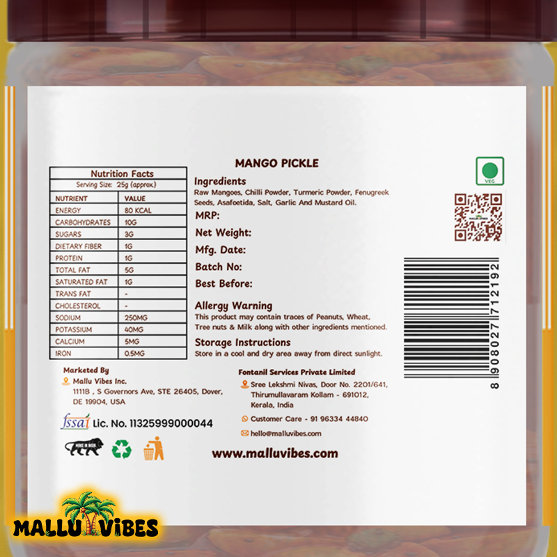 Mallu Vibes Home Made Mango Pickle Mallu Vibes