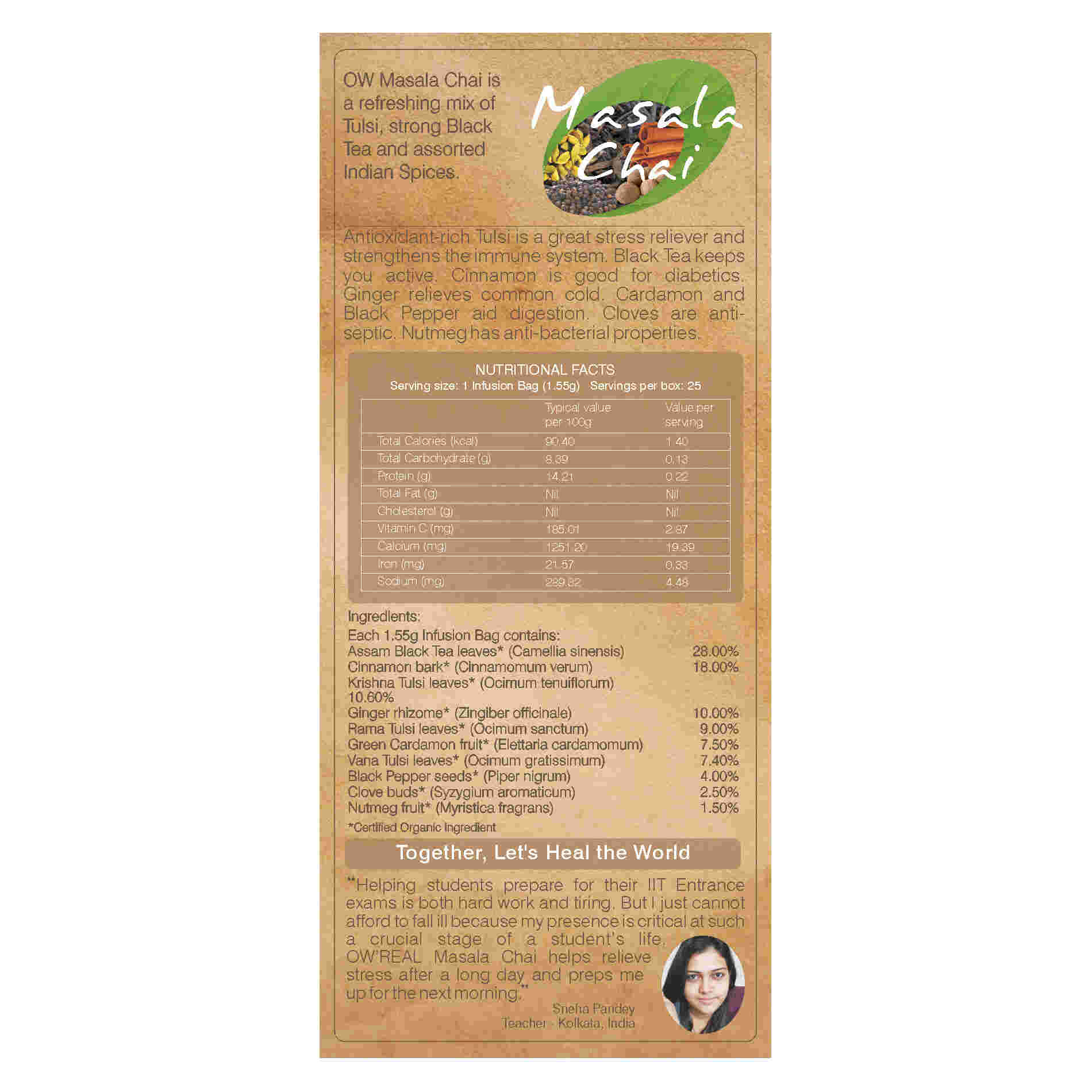 Organic Wellness Masala Chai Teabags Organic Wellness