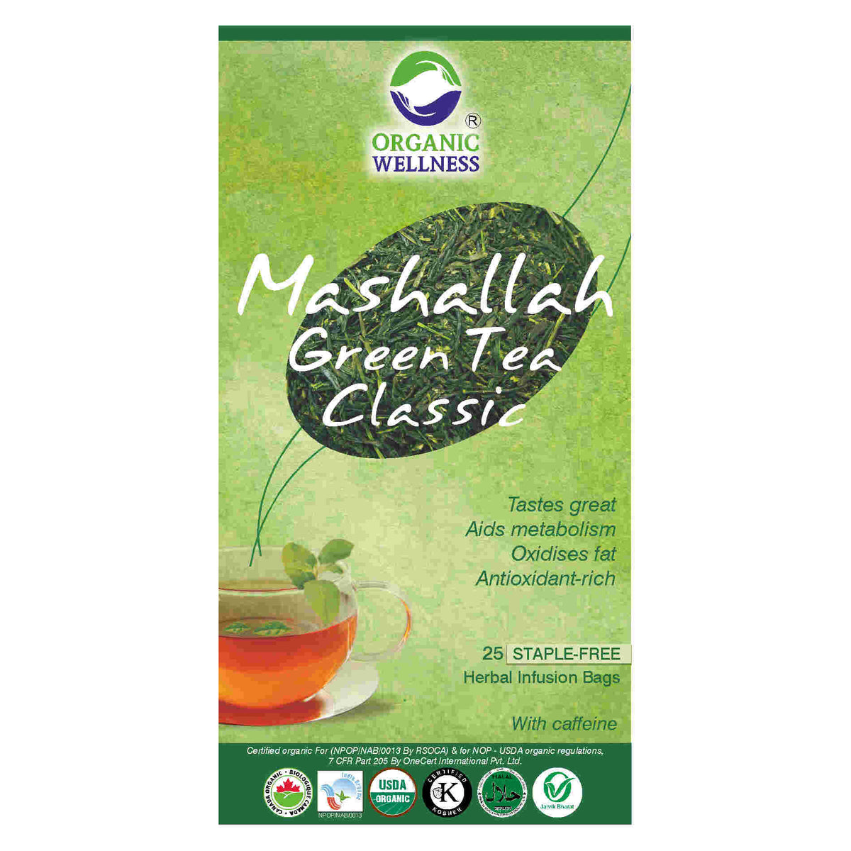 Organic Wellness Mashallah Green Tea Classic Teabags Organic Wellness