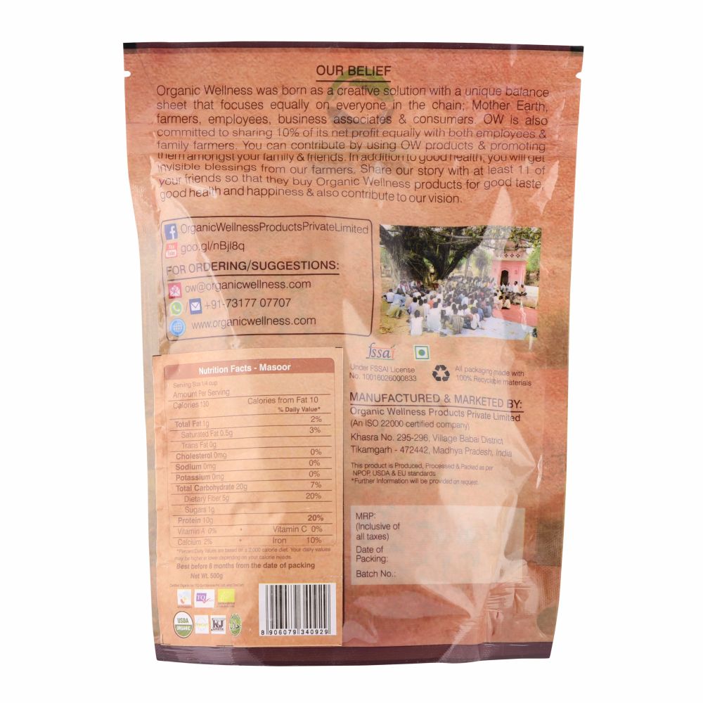 Organic Wellness Masoor Dal Split Organic Wellness
