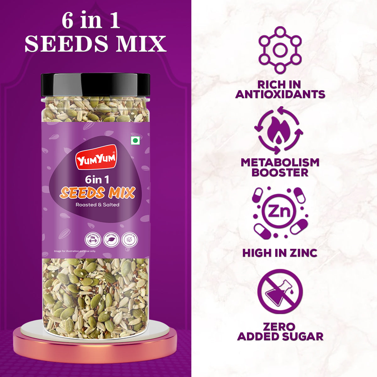 Yum Yum 6 In 1 Seeds Mix Jar Yum Yum