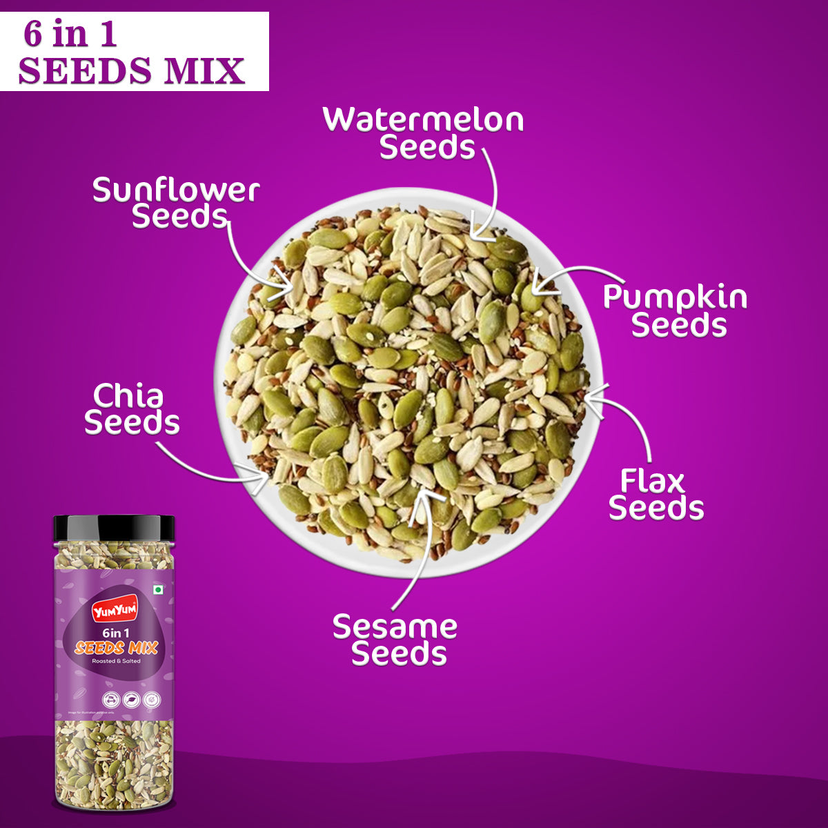 Yum Yum 6 In 1 Seeds Mix Jar Yum Yum