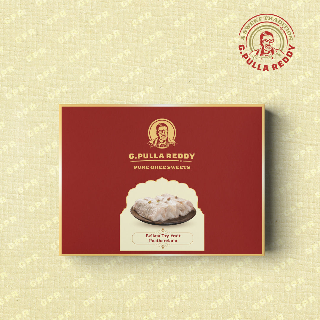 Pulla Reddy Dry Fruit Edible Rice Paper Sweet - Pootharekulu (Jaggery) G Pulla Reddy Sweets