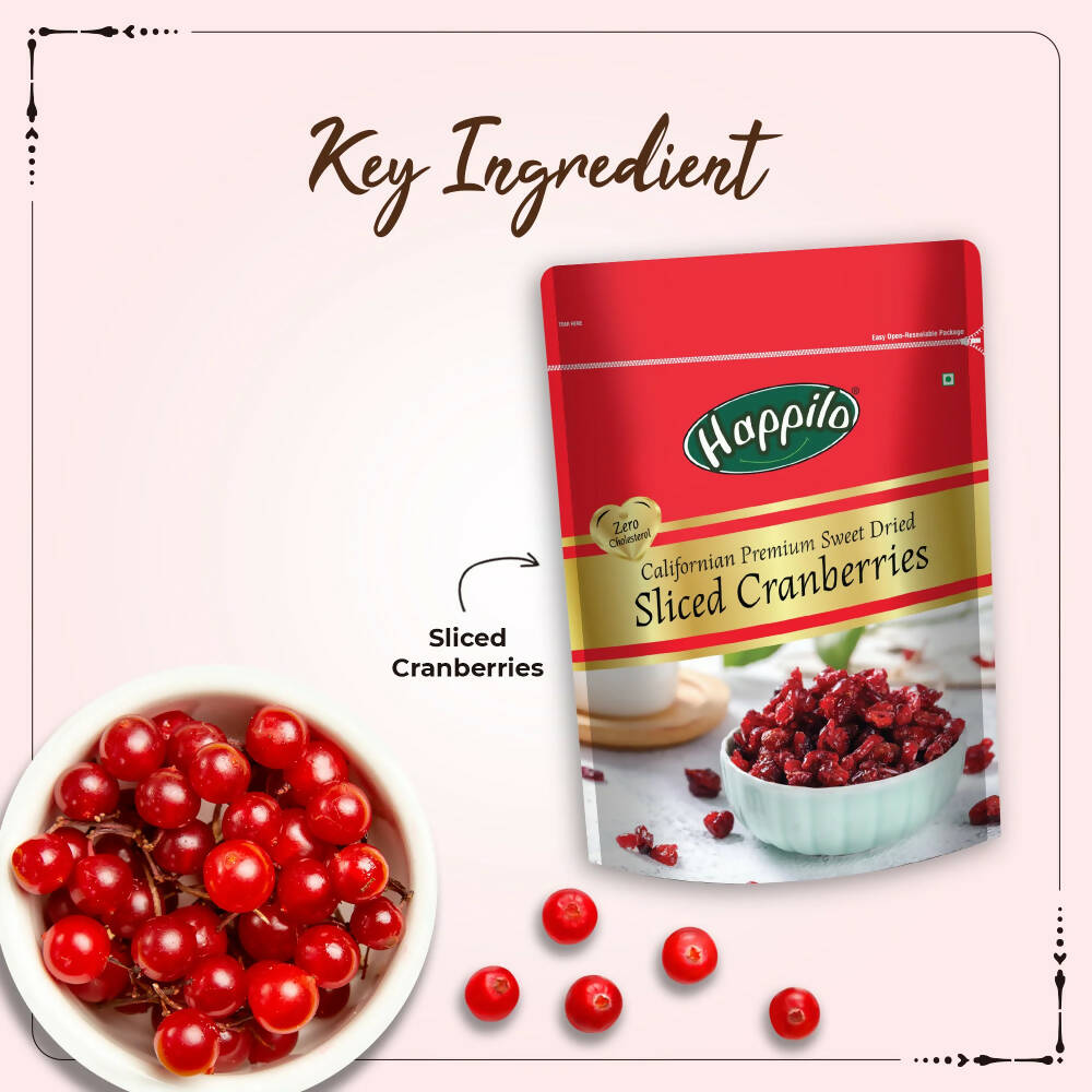 Happilo Premium Californian Sliced Dried Cranberries Happilo