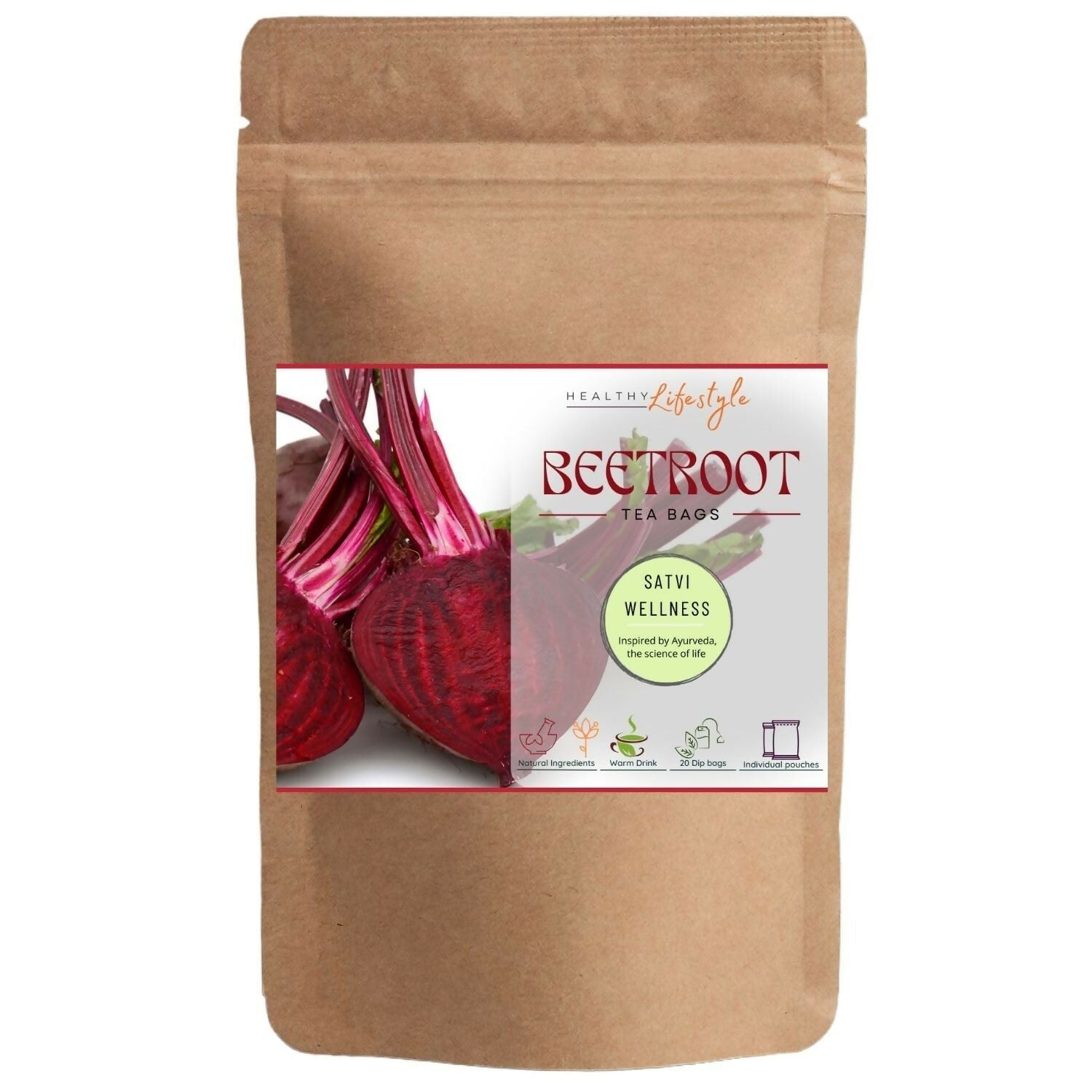 Satvi Wellness Beetroot Tea | Beetroot Tea Bags | Herbal Tea Satvi Wellness