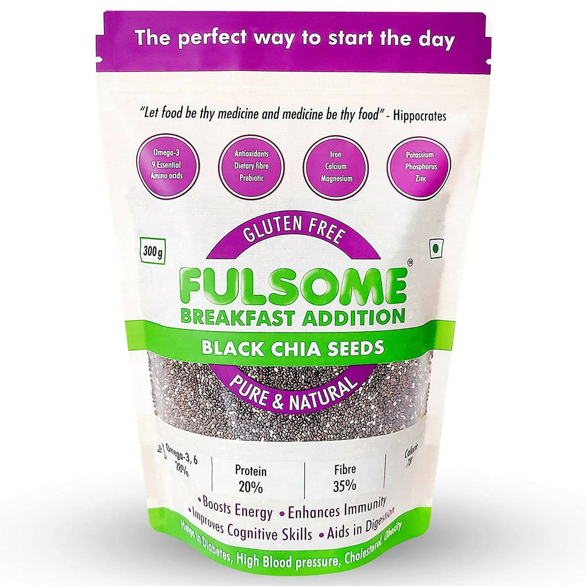 Fulsome Premium Raw Black Chia Seeds - Safuron