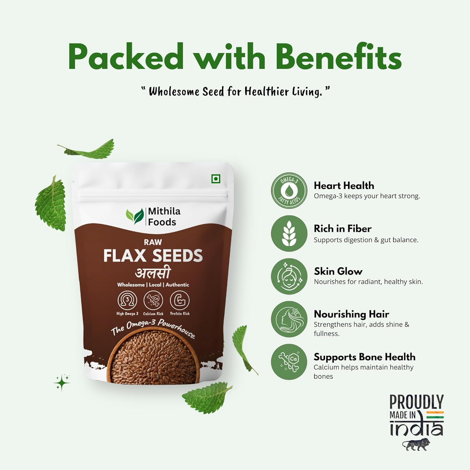 Mithila Foods Premium Flax Seeds Alsi Beej For Weight Loss, Hair Growth & Skin Care Mithila Foods