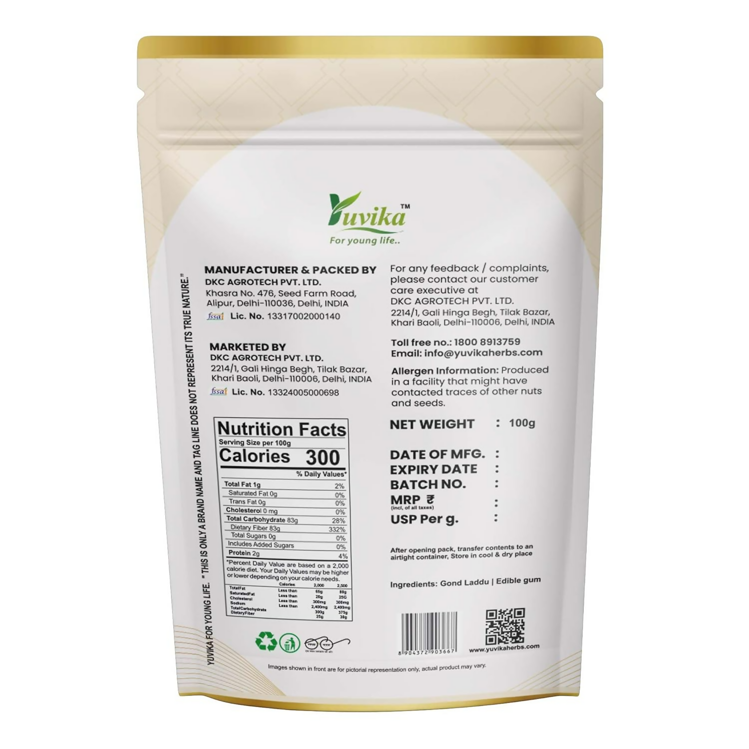 Yuvika Gond Batan - Gond Ladoo - Acacia Arabica Wild - Arabic Gum Yuvika