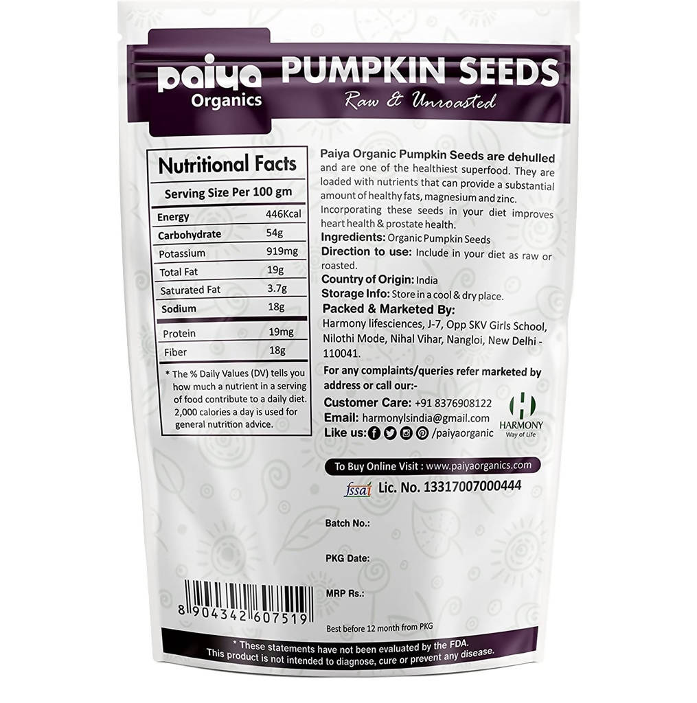 Paiya Organics Pumpkin Seeds Paiya Organics