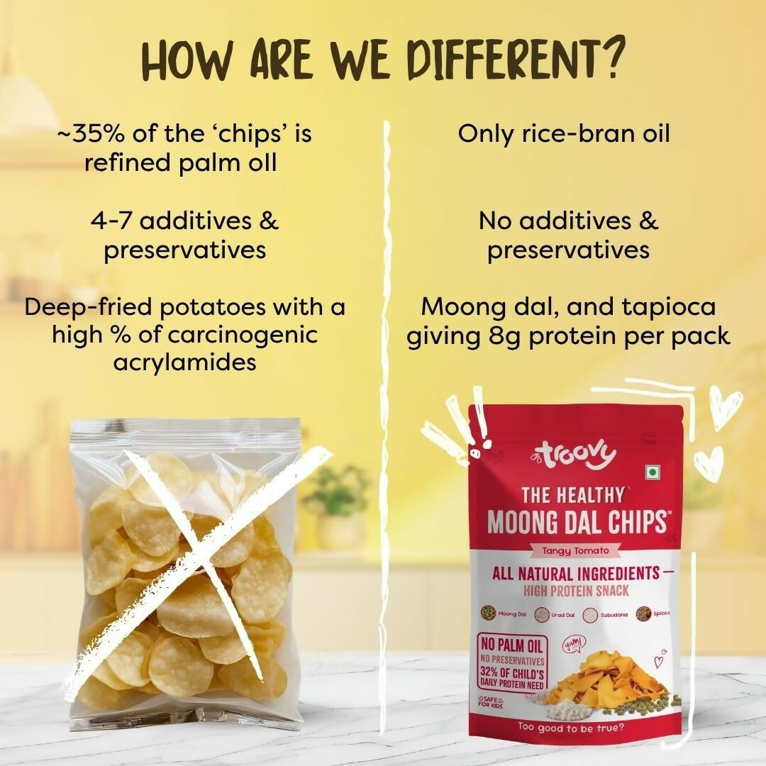 Troovy Healthy Tangy Tomato Moong Dal Chips Troovy