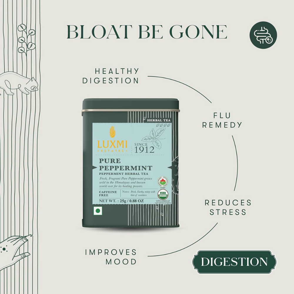 Luxmi Estates Pure Peppermint Organic Herbal Infusion Luxmi Estates