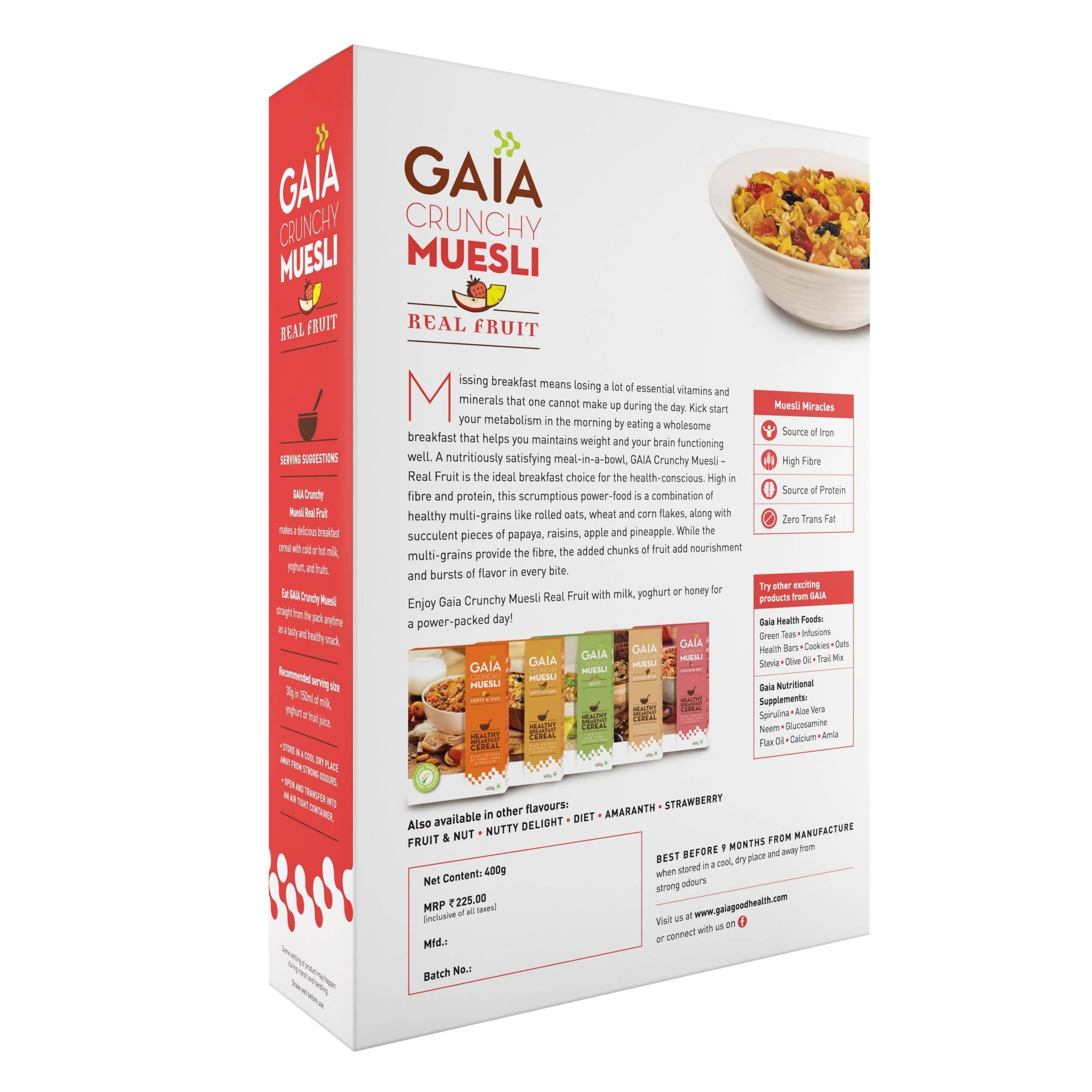 Gaia Crunchy Muesli–Real Fruit Gaia