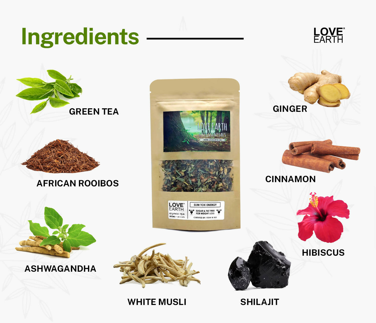 Love Earth Life Essentials Organic tea (Slim Tox Energy) Love Earth