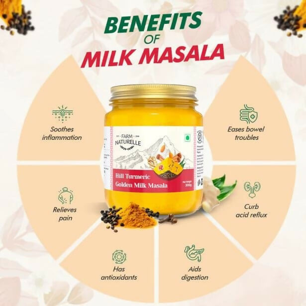 Farm Naturelle Golden Milk Masala - Turmeric Latte Blend with Spices Farm Naturelle