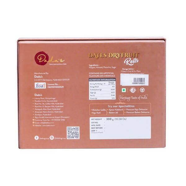 Dadu's Dates Dryfruit Roll Dadu's
