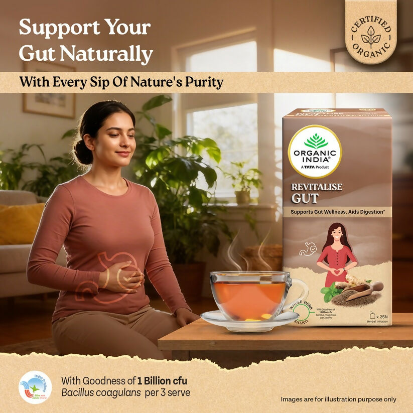 Organic India Revitalise Gut Tea Bags Organic India