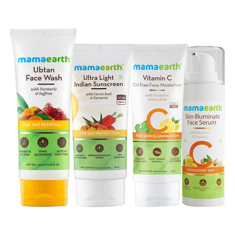 Mamaearth CSMS (Cleanser, Serum, Moisturizer, Sunscreen) Combo - Safuron