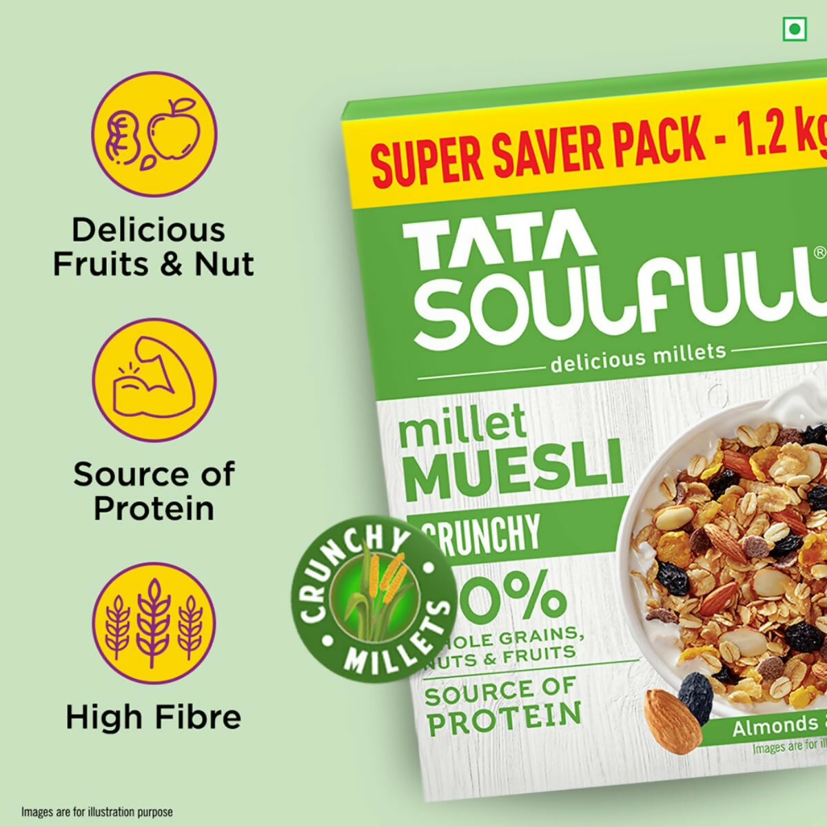 Tata Soulfull Millet Muesli Crunchy Breakfast Cereals Tata Soulfull