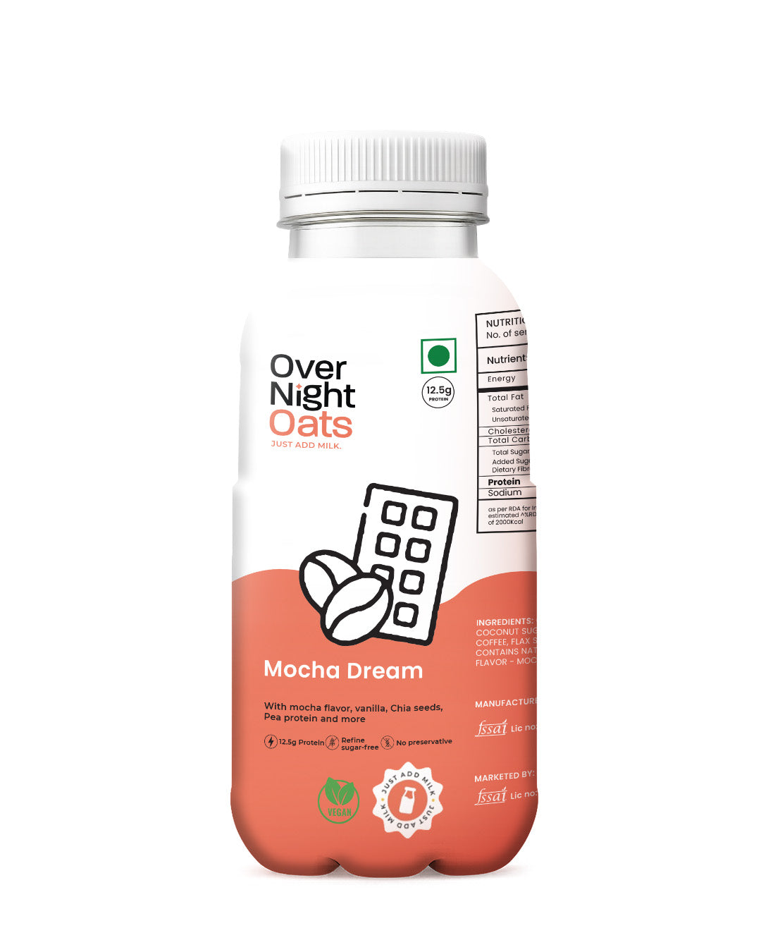 OverNightOats Vegan Mocha Dream Oatmeal OverNightOats
