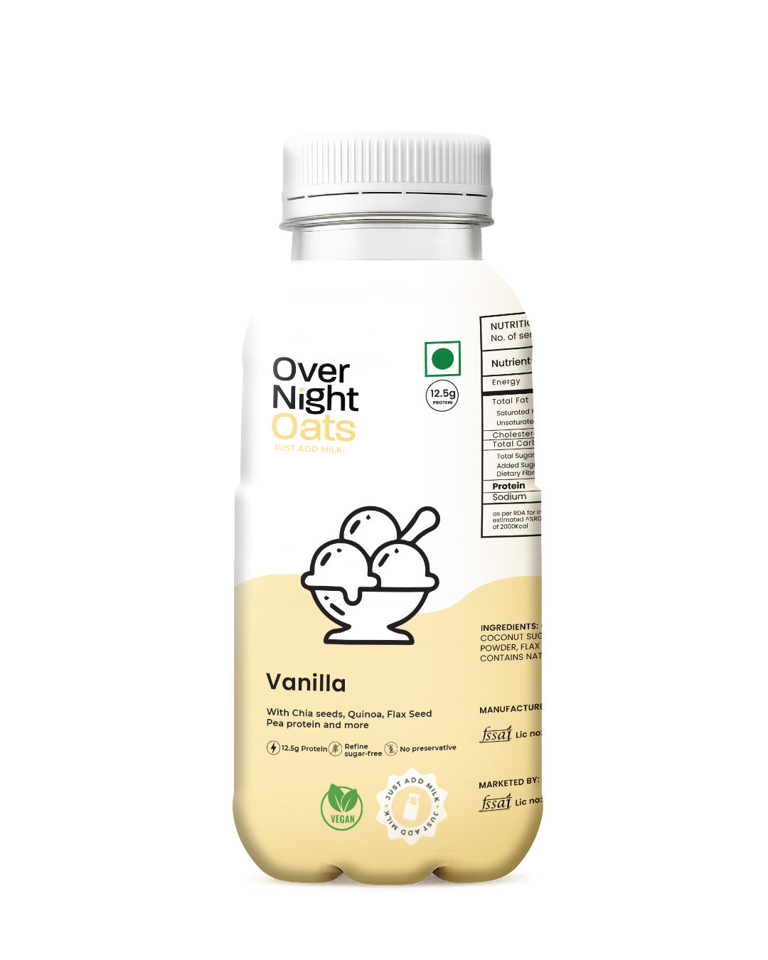 OverNightOats Vegan Vanilla Oatmeal OverNightOats