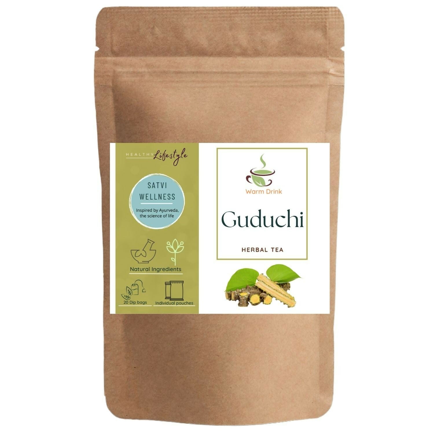 Satvi Wellness Guduchi Tea | Natural Giloy Tea Bags Satvi Wellness